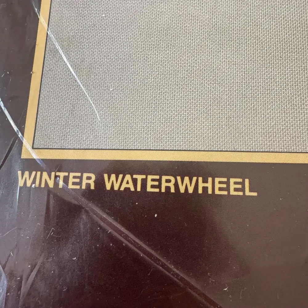 Vintage 1987 Sunset Stitchery 2429 Winter Waterwheel 14x18